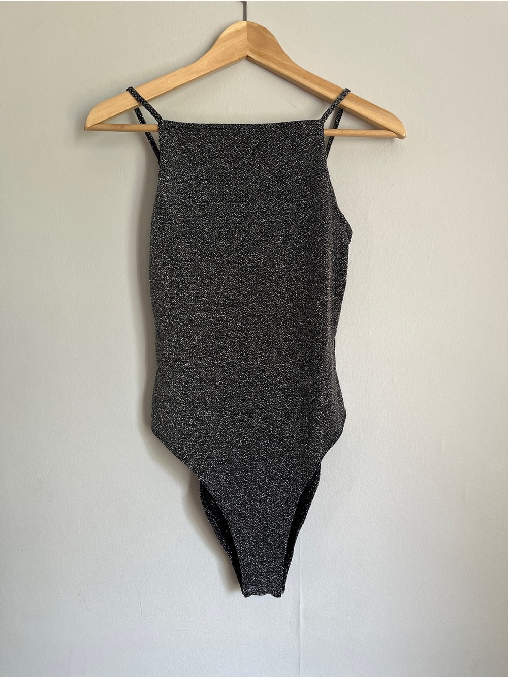 H&M Sparkle Black Metallic womens One-Piece Bodysuit